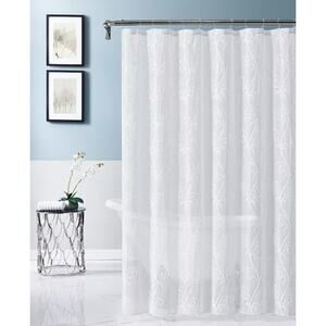 Dainty Home Stella Chenille Embroidederd Shower Curtain, 70" x 72"